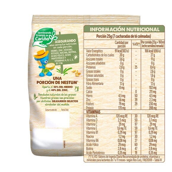 nestum banana 225g dorso y informacion nutricional