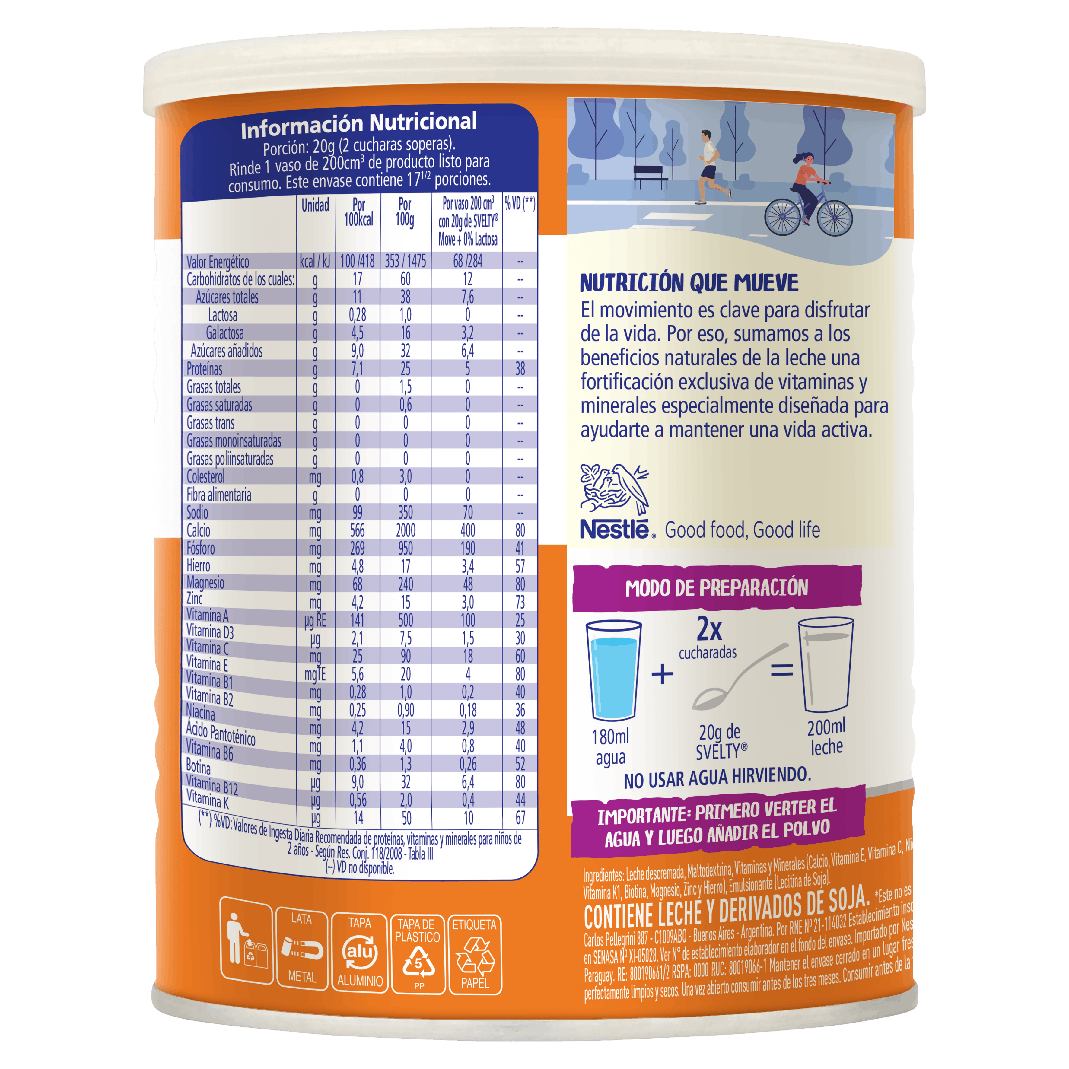 Leche en polvo descremada Svelty® 0% Lactosa