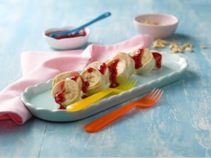 Deliciosos rollitos de banana y maní