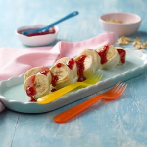 Deliciosos rollitos de banana y maní