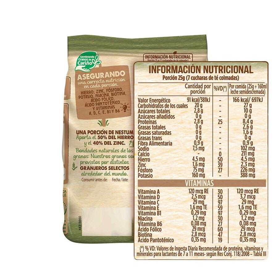 NESTUM® 125 Multicereal informacion nutricional
