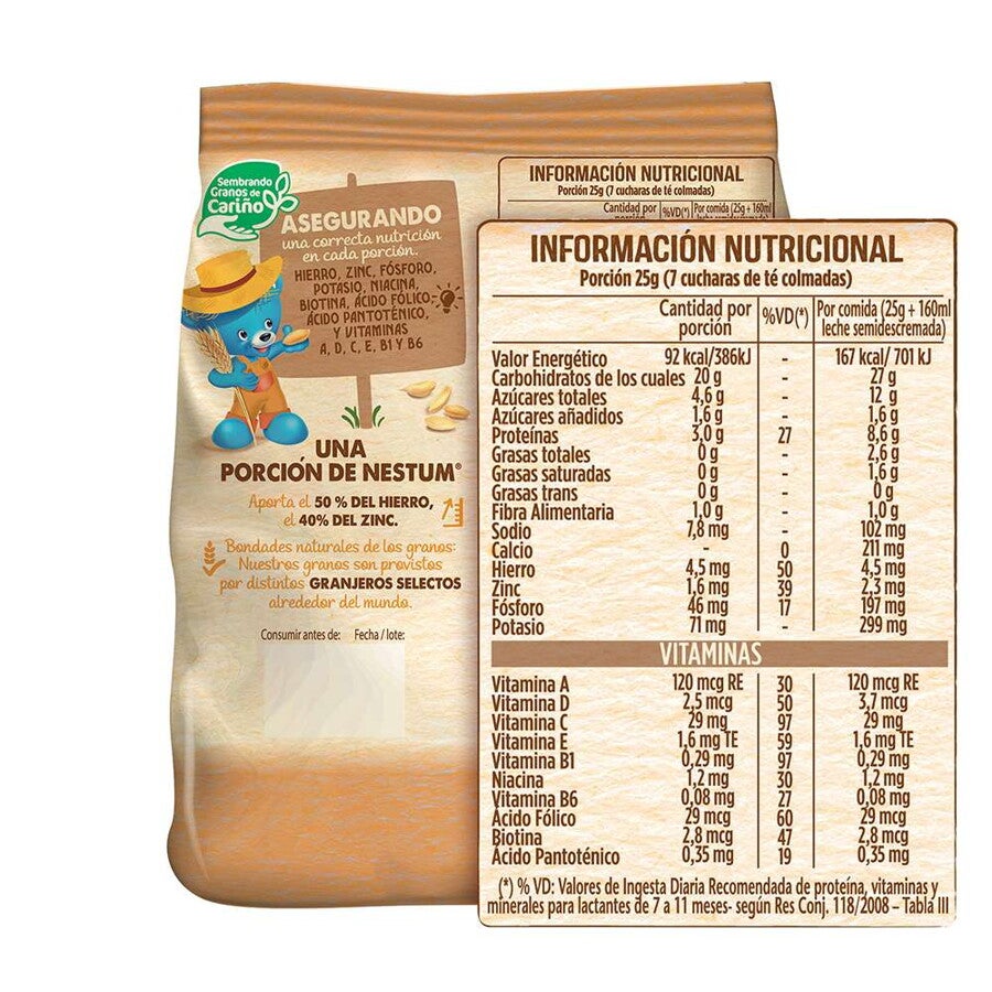 Nestum® Trigo & Miel informacion nutricional